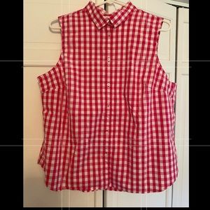 J Crew Sleeveless  Gingham Blouse
